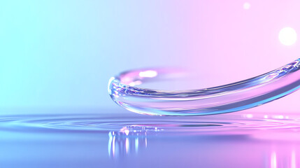 Aufkleber - An artistic depiction of a water droplet reflecting soft pastel colors, creating a serene and calming atmosphere.