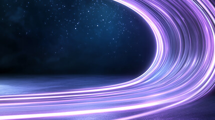 Aufkleber - Dynamic light trails create a mesmerizing effect against a starry background, representing futuristic innovation and energy.