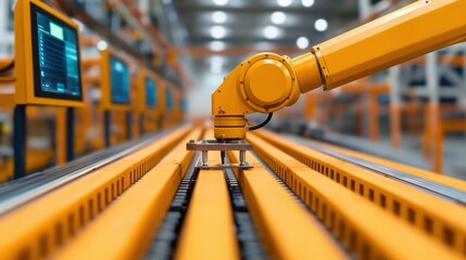 Poster - Robotic Arm in Modern Manufacturing Facility Handling Materials with Precision and Efficiency