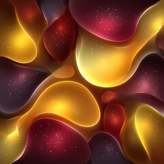 Poster - abstract fluid bubbles: an abstract, vibrant, and colorful composition of fluid-like shapes, resembl