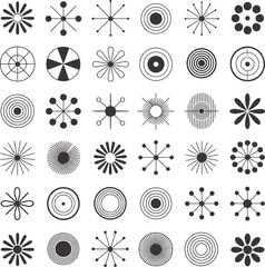 Poster - retro atomic era mid century modern geometric shapes pattern design vector illustration background a