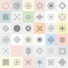 Poster - Geometric shapes pattern design vector illustration abstract modern art background wallpaper graphic elements set editable stock vector illustration