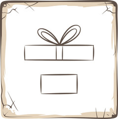Poster - Gift box drawing illustration present sketch outline ribbon bow vector image holiday celebration element editable stock vector illustration