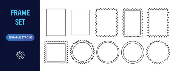 Poster - Frame borders vector set collection with editable stroke for graphic design and decoration project editable stock vector illustration