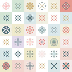 Poster - Floral pattern design seamless flower background vector illustration botanical art print textile fabric 100 editable stock vector illustration