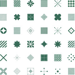 Poster - Geometric patterns green and white background abstract design elements creative illustration art deco style editable stock vector illustration