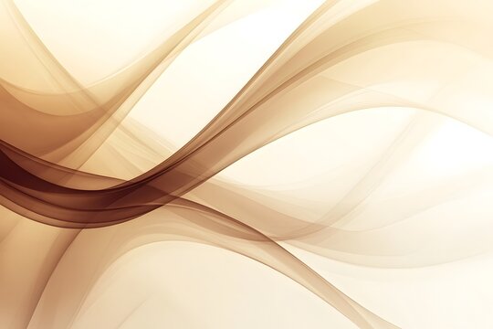 An abstract background with brown and beige colors, wavy hair, shiny and glossy, with a gradient effect, creating a beautiful composition. 