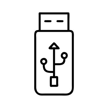 USB flash drive with a minimalist design and clear connectivity symbol displayed on a white background