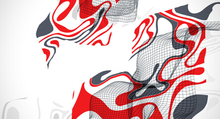 Aufkleber - The abstract wave is made in a frame style. Template for science and technology presentation. Vector art.