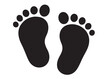 © Adobe design - baby feet logo silhouette vector, baby foot logo icon vector silhouette, foot print vector illustration logo, silhouette of baby footprints icon vector silhouette design on white background