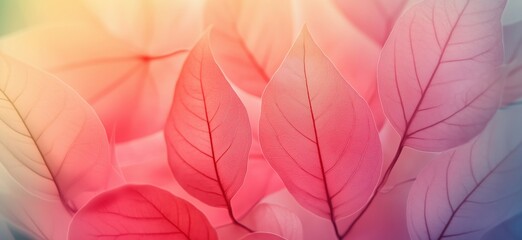 Poster - Delicate pink leaves with intricate veins creating a soft, dreamy background