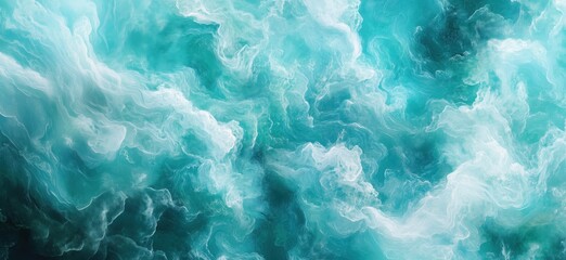 Poster - Abstract turquoise and teal fluid art background with swirling patterns and textures