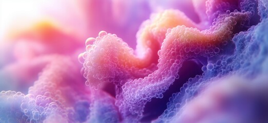 Poster - Colorful abstract texture with bubbles and waves in soft pastel shades