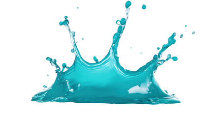 Poster - Bright blue water splash isolated on a transparent background, showcasing dynamic movement and energy.