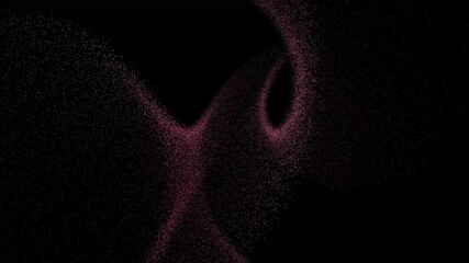Poster - Pink and black holographic particle dust wave 3D futuristic surreal motion graphics vortex, modern animation background loop