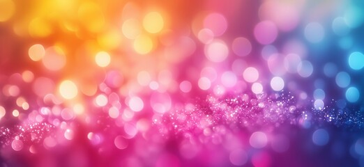 Poster - Colorful bokeh background with vibrant hues of orange, pink, and blue