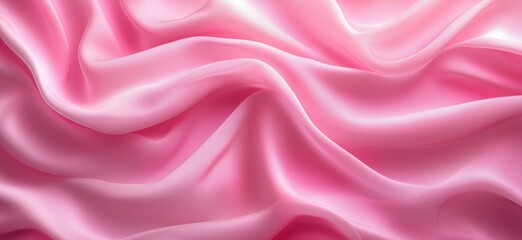 Poster - Soft pink satin fabric with elegant draping and smooth texture