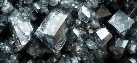 Poster - Stunning close-up of sparkling crystal formations with intricate details and reflections