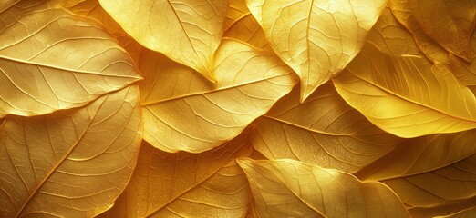 Poster - Golden Leaves Texture Background for Elegant Design and Decoration