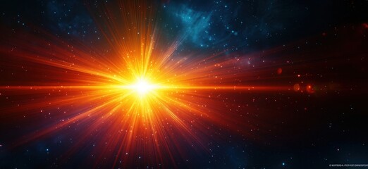 Poster - Stunning cosmic explosion with radiant light and vibrant starry background