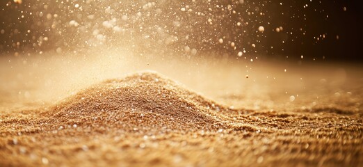 Poster - Golden Sand Particles Creating Beautiful Dust Cloud in Warm Light