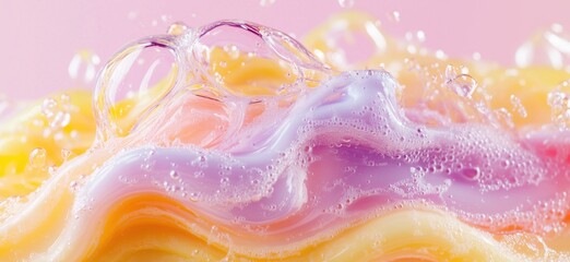 Poster - Colorful soap bubbles and foam creating a dreamy abstract background