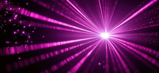 Poster - Vibrant pink light rays emanating from center creating dynamic visual effects