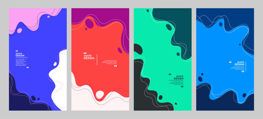 Poster - Vector illustration. Flat style banner template. Fluid shapes and lines. Design elements for flyer, leaflet, voucher, vertical background. Trendy abstract colorful wallpaper. Flowing cells concept