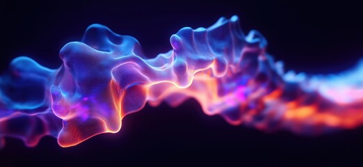 Poster - Abstract colorful wave pattern with glowing textures and fluid shapes