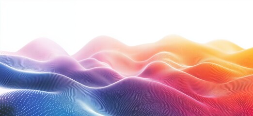 Aufkleber - Colorful abstract wave patterns with gradient hues and smooth curves
