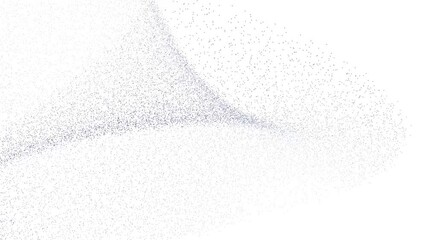 Poster - Minimalist white 3D particle wave dust modern elegant futuristic background animation