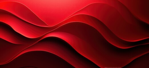 Poster - Red abstract wave patterns creating dynamic visual depth and texture
