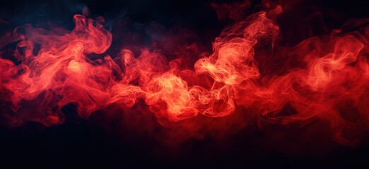 Poster - Abstract red and orange smoke background with swirling patterns and textures