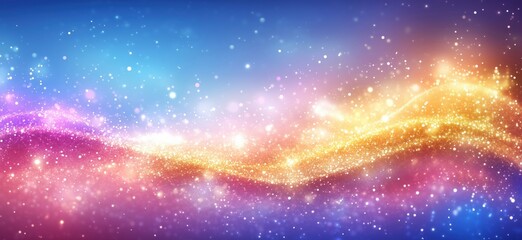 Poster - Colorful abstract background with sparkling lights and shimmering waves