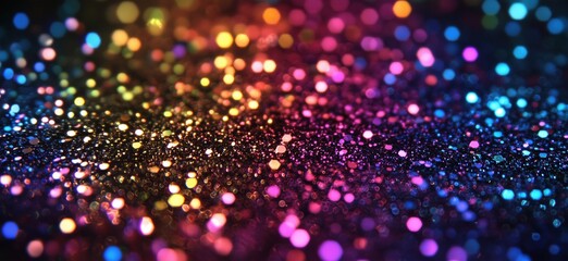 Poster - Colorful bokeh background with sparkling glitter and vibrant light reflections