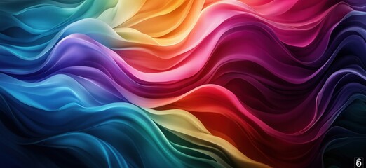 Poster - Colorful abstract waves in vibrant hues creating a dynamic visual flow