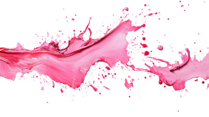Poster - Vibrant pink liquid splash against a black background, capturing movement and energy in a dynamic display.