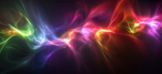  - Colorful abstract light waves creating vibrant energy patterns in dark background