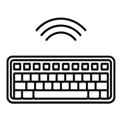 Fototapete - Wireless keyboard icon outline isolated on white background