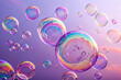© Miraz - Abstract Colorful Swirling Bubbles Floating On A Soft Purple Background