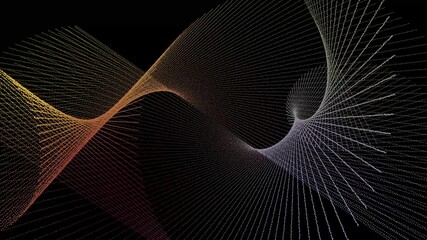 Poster - Cool modern 3D artistic dark wave animation render, trendy futuristic abstract background