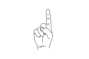 Aufkleber - 1 finger icon on white background.