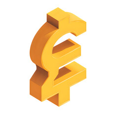 Poster - Sign Of Pound Sterling In Isometric 3d Style  Money Symbol Illustration, high resolution digital graphic illustration for web and print use with clean background perfect for ads social media