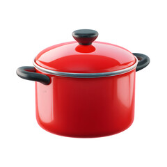 Fototapete - Saucepan Red Cooking Pot Render, high resolution digital graphic illustration for web and print use with clean background perfect for ads social media banners posters marketing presentations