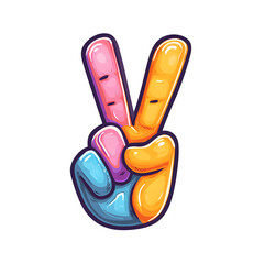 Poster - Peace Hand Gesture Sign Peace Love Concept Render, high resolution digital graphic illustration for web and print use with clean background perfect for ads social media banners posters