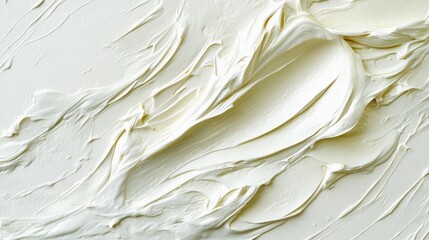 Poster - Smooth Creamy Texture on White Canvas Background for Design Use