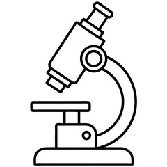 Poster - Simple line drawing of a classic microscope for science education