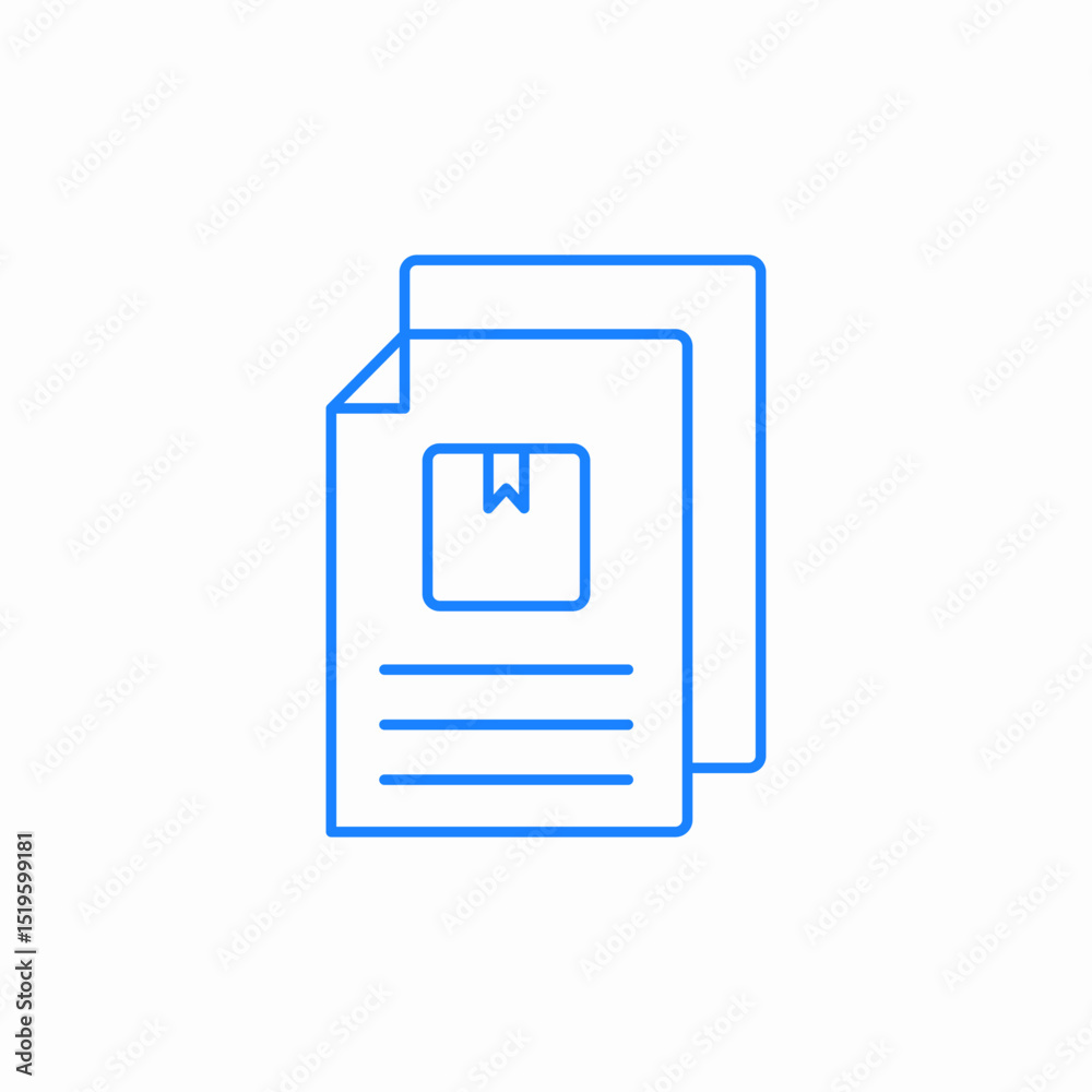document with package invoice delivery icon sign vector