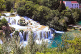 view of waterfall in krka park croatia
