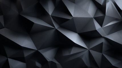 Poster - Dark gray polygonal abstract texture with varied light and shadow